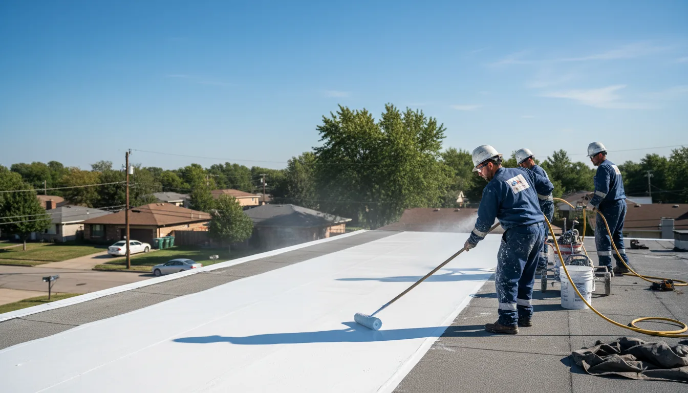 Commercial roof coating in Sunset, TX near me